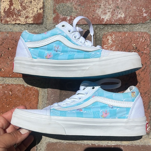 Vans Old Skool Spongebob Squarepants Lace Up Casual Shoes White Blue . UNISEX - Picture 15 of 17